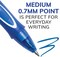 Quick Dry Blue Gel Pens, Medium Point (0.7mm), 12-Count Pack, Retractable Gel Pens With Comfortable Full Grip